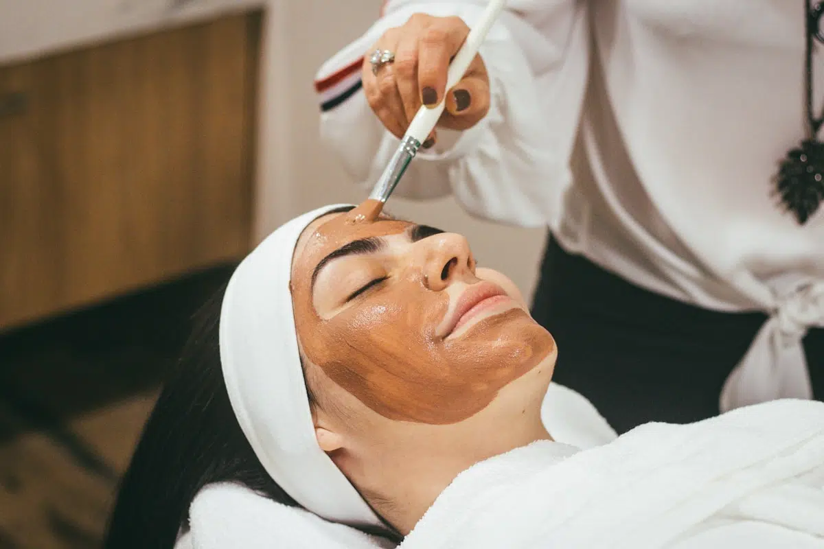 Client receiving a professional facial at an esthetician studio in San Francisco